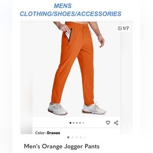 Men's Orange Jogger Pants
